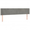 Cabecero con LED de terciopelo gris claro 203x16x78/88 cm 3
