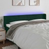 Cabecero con LED de terciopelo verde oscuro 203x16x78/88 cm 1