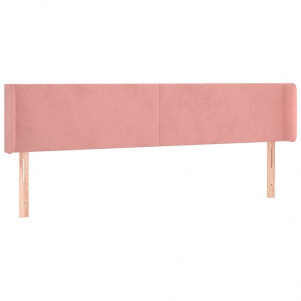 Cabeceira de cama c/ luzes LED veludo 203x16x78/88 cm rosa M 3
