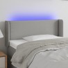 Cabecero con LED de tela gris claro 83x16x78/88 cm 1