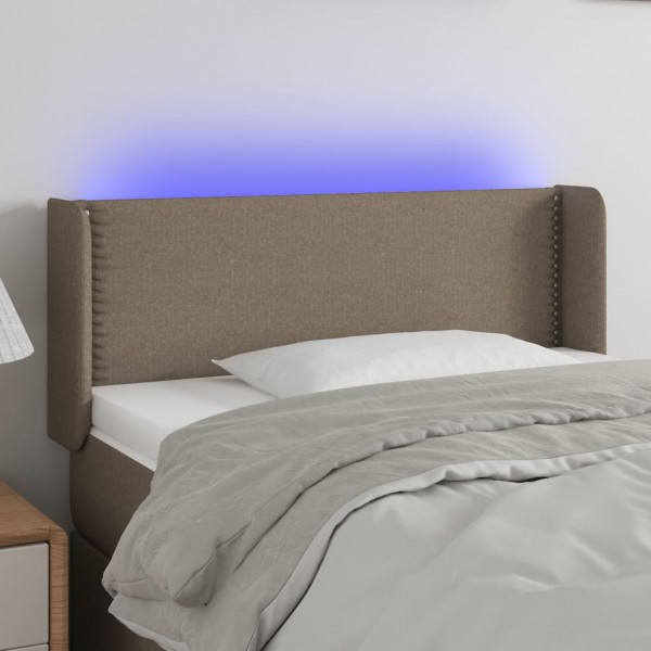 Cabecero con LED de tela gris taupe 93x16x78/88 cm D