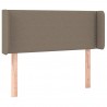 Cabeceira cama luzes LED tecido 93x16x78/88cm cinza-acastanhado 3