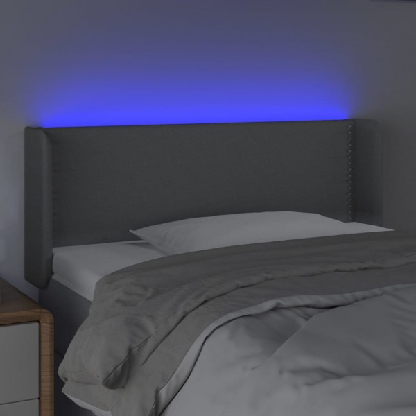 Cabecero con LED de tela gris claro 103x16x78/88 cm M 4
