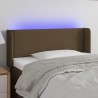 Cabecero con LED de tela marrón oscuro 103x16x78/88 cm 1