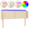 Cabecero con LED de tela crema 147x16x78/88 cm 2