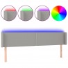 Cabeceira cama c/ luzes LED tecido 183x16x78/88 cm cinza-claro 2