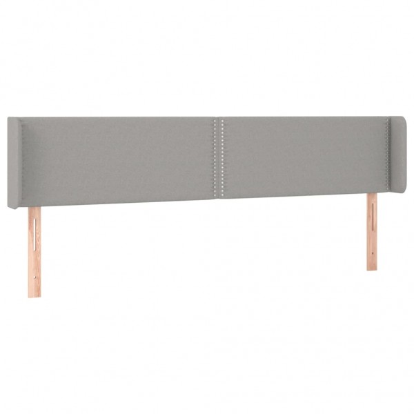 Cabeceira cama c/ luzes LED tecido 183x16x78/88 cm cinza-claro M 3