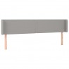 Cabeceira cama c/ luzes LED tecido 183x16x78/88 cm cinza-claro 3