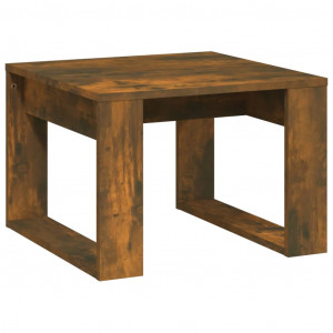 Mesa auxiliar madera contrachapada roble ahumado 50x50x35 cm H