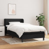 Cama box spring con colchón tela negro 80x200 cm 1