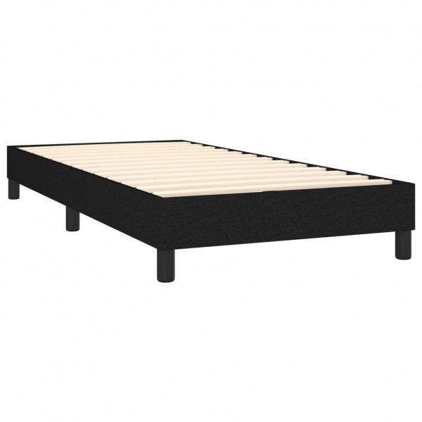 Cama box spring con colchón tela negro 80x200 cm M 4