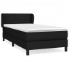 Cama box spring con colchón tela negro 100x200 cm 2