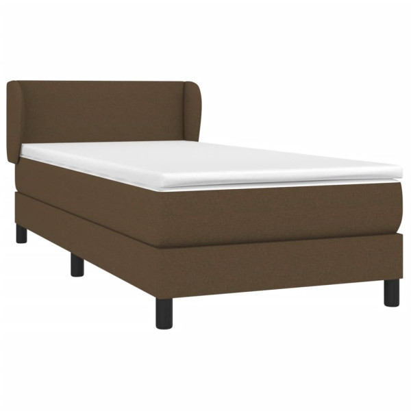 Cama com molas/colchão 100x200 cm tecido castanho-escuro M 3
