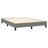 Cama box spring con colchón tela gris oscuro 140x200 cm 4