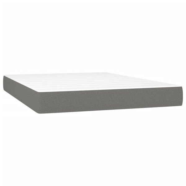 Cama box spring con colchón tela gris oscuro 140x200 cm M 5