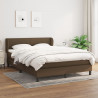 Cama box spring con colchón tela marrón oscuro 140x200 cm 1