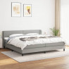 Cama com molas/colchão 200x200 cm tecido cinza-claro 1