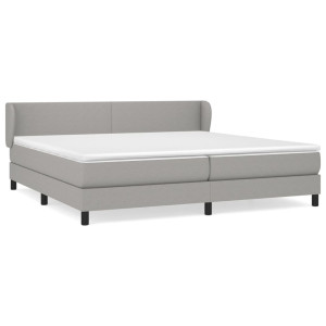 Cama com molas/colchão 200x200 cm tecido cinza-claro H