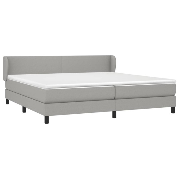Cama com molas/colchão 200x200 cm tecido cinza-claro M 3
