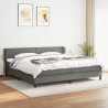 Cama box spring con colchón tela gris oscuro 200x200 cm 1