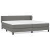 Cama box spring con colchón tela gris oscuro 200x200 cm 2