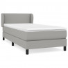 Cama box spring con colchón tela gris claro 90x200 cm 2