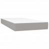 Cama box spring con colchón tela gris claro 90x200 cm 5