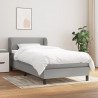 Cama box spring con colchón tela gris claro 100x200 cm 1