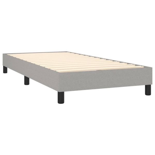 Cama box spring con colchón tela gris claro 100x200 cm M 4