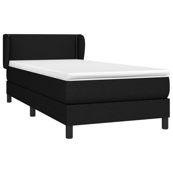 Cama com molas/colchão 100x200 cm tecido preto M 3