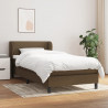 Cama box spring con colchón tela marrón oscuro 100x200 cm 1