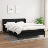Cama com molas/colchão 140x200 cm tecido preto 1