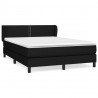Cama box spring con colchón tela negro 140x200 cm 2
