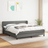 Cama com molas/colchão 160x200 cm tecido cinzento-escuro 1