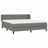 Cama box spring con colchón tela gris oscuro 160x200 cm 3