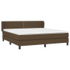 Cama box spring con colchón tela marrón oscuro 160x200 cm 3