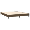 Cama com molas/colchão 160x200 cm tecido castanho-escuro 4