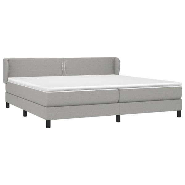 Cama com molas/colchão 200x200 cm tecido cinza-claro M 3