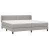 Cama box spring con colchón tela gris claro 200x200 cm 3