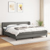Cama com molas/colchão 200x200 cm tecido cinzento-escuro 1