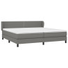 Cama box spring con colchón tela gris oscuro 200x200 cm 3