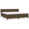 Cama box spring con colchón tela marrón oscuro 200x200 cm 2