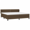 Cama box spring con colchón tela marrón oscuro 200x200 cm 3