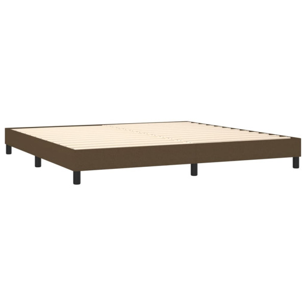 Cama com molas/colchão 200x200 cm tecido castanho-escuro M 4