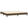 Cama box spring con colchón tela marrón oscuro 200x200 cm 4