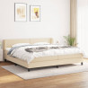 Cama com molas/colchão 200x200 cm tecido cor creme 1
