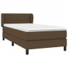 Cama box spring con colchón tela marrón oscuro 80x200 cm 3