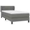 Cama com molas/colchão 100x200 cm tecido cinza-escuro 3