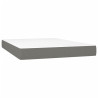 Cama box spring con colchón tela gris oscuro 140x190 cm 5