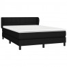 Cama box spring con colchón tela negro 140x200 cm 3